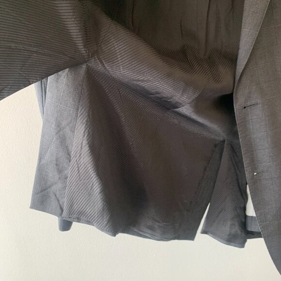 Hugo Boss Blazer Men 38R Wool Notch 3 Button Plaid Check Sport Coat Suit Gray - Picture 14 of 15